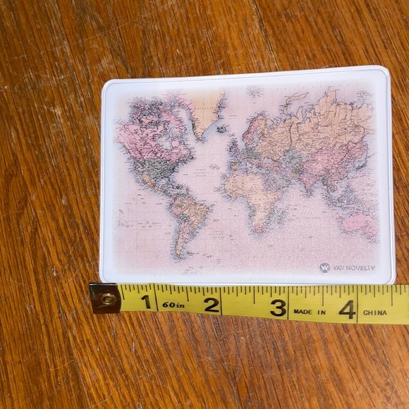 COVID 19 vaccination card holder plastic world map travel countries Boho history - Picture 2 of 5